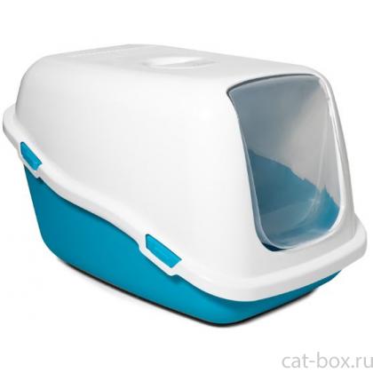 Туалет P920 для кошек закрытый, синий, 57*39*35см-0