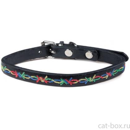 Ошейник из искусственной кожи "Этно" XS черный, 1*31см-0