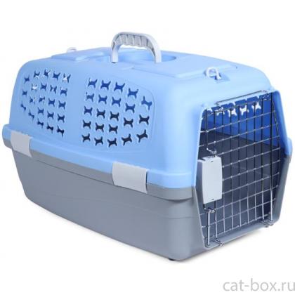 Переноска пластиковая для животных S, 48*30*28см, голубая (3660)-0