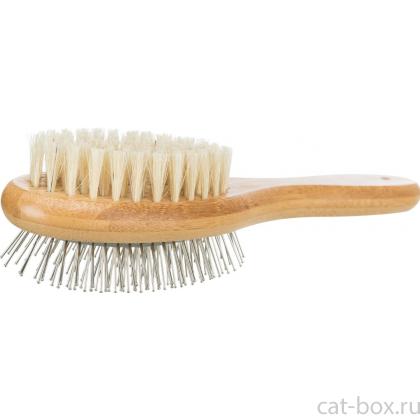 Щетка двусторонняя, бамбук/натуральная и проволочная щетина, 5*19см (23020)-0
