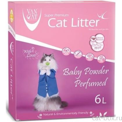 Комкующийся наполнитель с ароматом детской присыпки, 6л, коробка-0