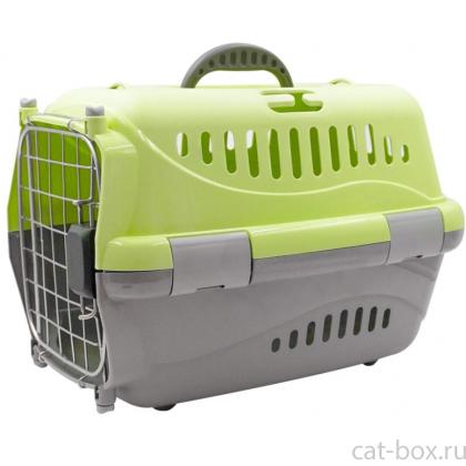 Переноска для животных "Турне" M АВИА с металлической дверцей 48*32*32см, зелёная-0