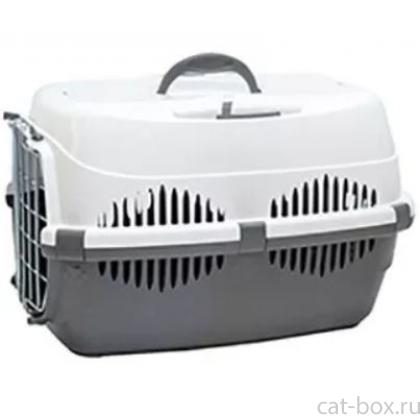 Переноска для животных "Спутник-1", 43*29*27,5см, темно-серая с белым-0