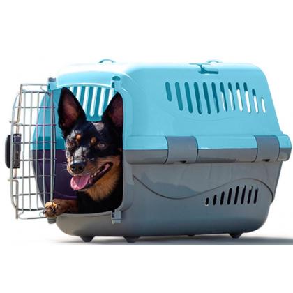 Переноска для животных "Турне" Авиа с металлической дверцей, 42*29*29,5см, голубая-1