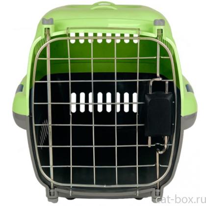 Переноска для животных "Турне" Авиа с металлической дверцей, 42*29*29,5см, зеленая-0