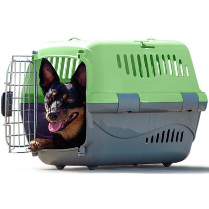 Переноска для животных "Турне" Авиа с металлической дверцей, 42*29*29,5см, зеленая-2