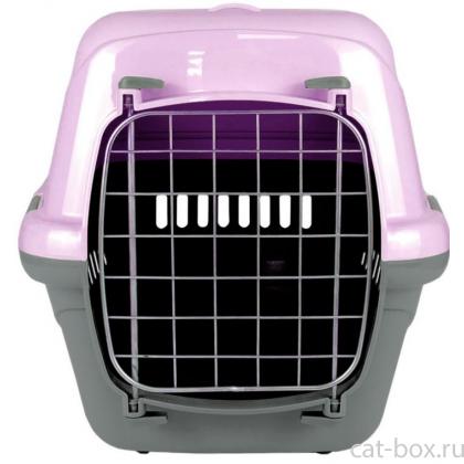 Переноска для животных "Турне" с металлической дверцей, 54,5*36*34см, фиолетовая-0