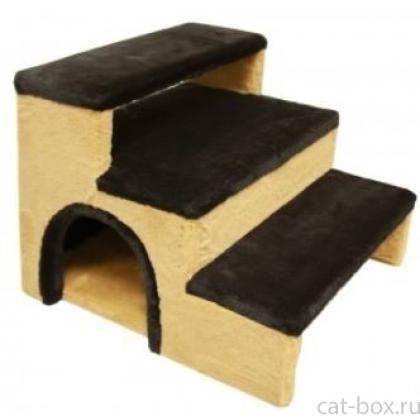 Лесенка-дом для домашних животных, мех бежевый, 47,5*41*35,5см-0