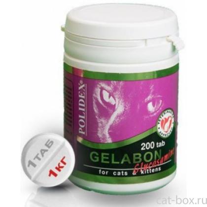 Gelabon plus Glucozamine Витаминный комплекс для кошек (при заболевании суставов), 200 таб.-0