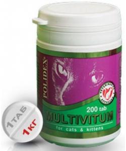 Multivitum Витаминно-минеральный комплекс для кошек (профилактика авитаминоза), 200 таб.
