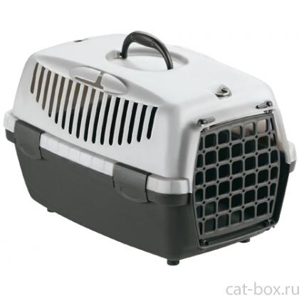 Переноска Gulliver 1 Серая (до 6кг) с ПЛАСТИКОВОЙ.дверкой, 48*32*31см-0