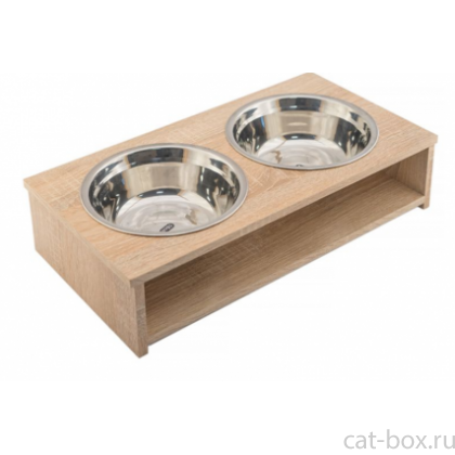Кормушка для животных, двойная ламинат ДУБ сонома-0