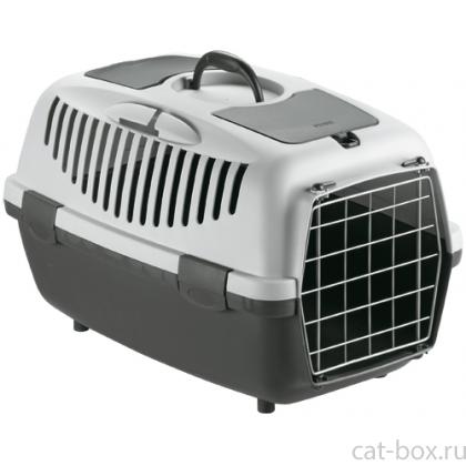 Переноска Gulliver 2 Серая (до 8кг) с МЕТАЛЛИЧЕСКОЙ дверцей, 55*36*35см-0