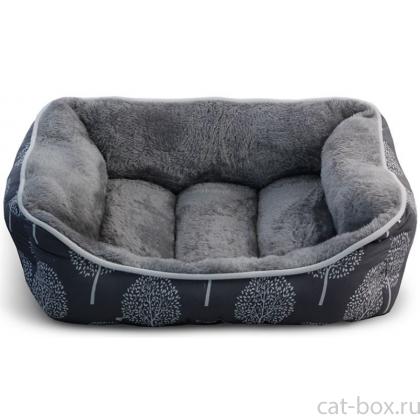 Лежанка прямоугольная "Сказочный лес", серая-0