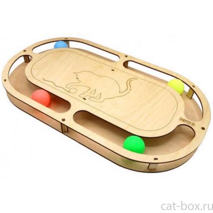 Игрушка для кошек развивающая Стадион с шариками, 49*27*3,6 см-0