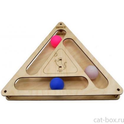 Игрушка для кошек развивающая Треугольник с шариками, 32*28*3,6 см-0