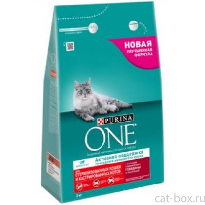 Сухой корм для стерилизованных кошек и котов с говядиной и пшеницей-0