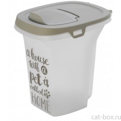  Контейнер для корма малый Pet Wisdom, 6 л, серый-0