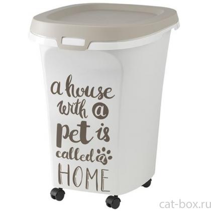 Контейнер для корма большой Pet Wisdom, 38 л, серый-0