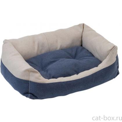 Лежак прямоугольный пухлый с подушкой "Navy" бежевый-0