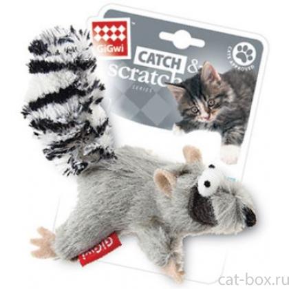 Игрушка для кошек "Енот" с кошачей мятой,текстиль, 8см (75384)-0