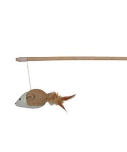 Игрушка для кошки Удочка с мышкой и перьями, 50 см (45804)