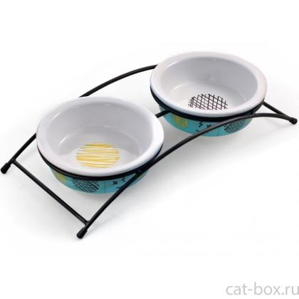 Миска керамическая на подставке "Глазурь"", 2*0,12л (CB13)-0