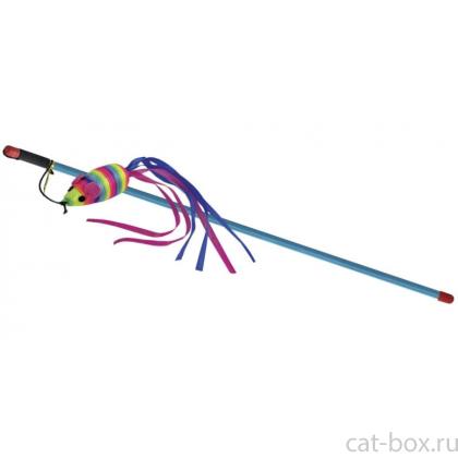 Удочка-дразнилка "Мышка разноцветная" 50 см (C4021)-0