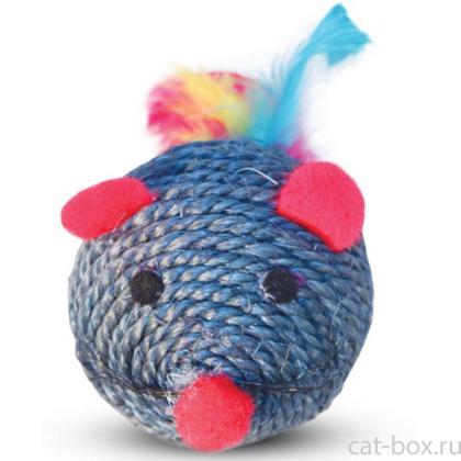 Игрушка для кошек из сизаля "Мышонок", 6,5см-0