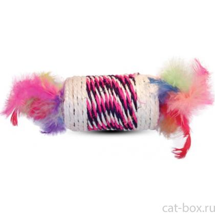 Игрушка для кошек из сизаля "Цилиндр", 4*7,5см-0