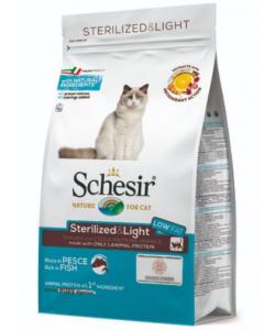 Для кастрированных котов и стерилизованных кошек облегченный с рыбой Schesir Sterilized & Light