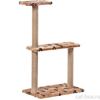 Когтеточка для кошек «Тройная» меховая, 61*37*106 см, джут-0