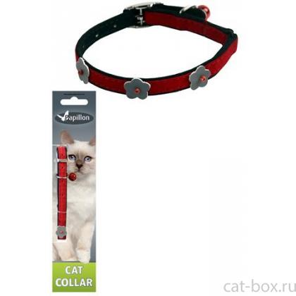 Светоотражающий ошейник для кошек 10мм*28см, красный-0