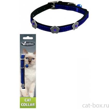 Светоотражающий ошейник для кошек 10мм*28см, синий-0
