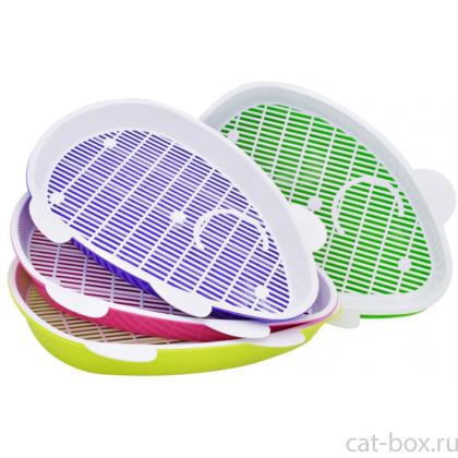 Туалет для кошек "Мышка" с сеткой, 41*30*5,5см-0