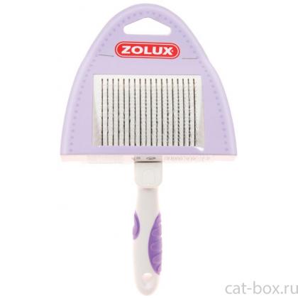 Щетка-пуходерка для кошек самоочищающаяся М,  10,5*4*17 см-0