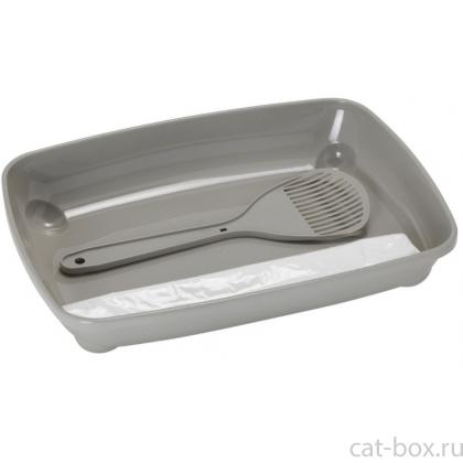 Набор для котят: совок+пакеты+ туалет, 37*28*6см (Starterkit), теплый серый-0