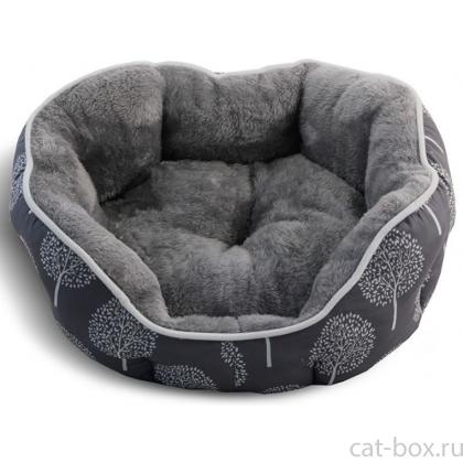 Лежанка овальная "Сказочный лес", серая-0