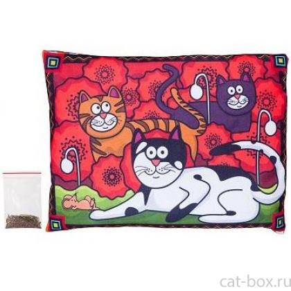 Матрас для кошек с валерианой и кошачьей мятой БУГИ-ВУГИ, 40х30 см-0