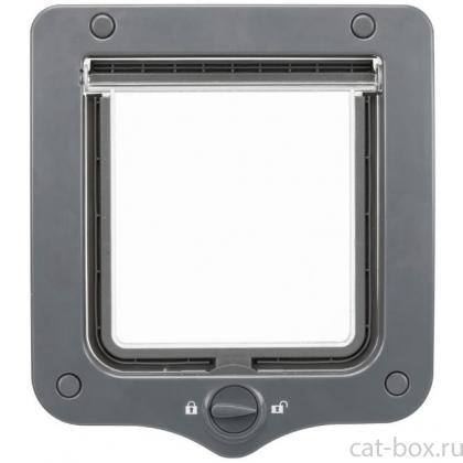 Дверца для кошки 2 позиции, клапан 14 х 15,5 см, серая (44202)-0