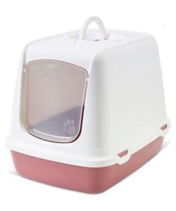 Туалет-домик для кошки OSKAR розовый Earth Collection 50*37*39 см
