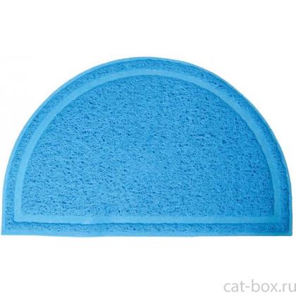 Коврик для кошачьего туалета полукруглый, голубой, 40*25см-0