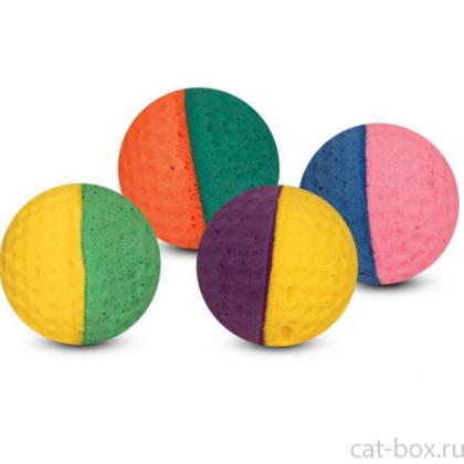 Игрушка для кошек "Мяч для гольфа" двухцветный, 4см, 1 шт.-0