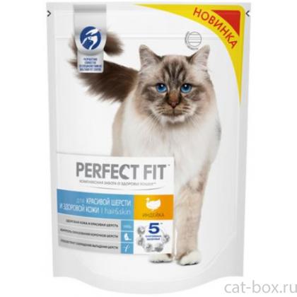 Сухой корм для кошек для красивой шерсти и здоровой кожи, с индейкой, Hair&Skin-0