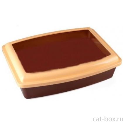 Туалет Премиум "ГЛУБОКИЙ С БОРТИКОМ", Венге/Сливки 41,5*30,5*9,5 см-0