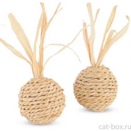 Игрушка  из кукурузных листьев "Мяч" d 4см, 2шт (EC-08)-0