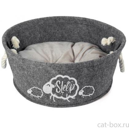 Лежанка круглая "Лукошко Медиум", d44*19см, войлок-0