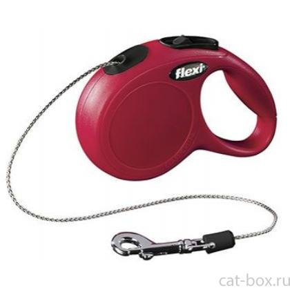 Рулетка-трос для кошек, 3 м до 8 кг, красная-0