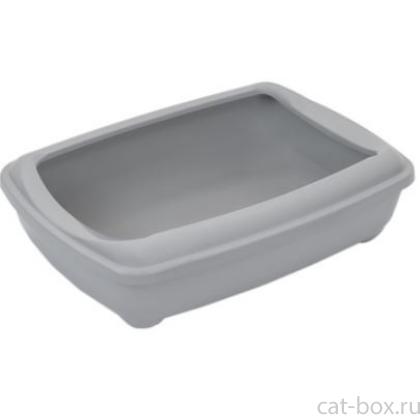 Туалет для кошек глубокий, большой, 50*38*13см, серый-0