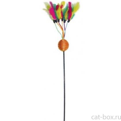 Удочка-дразнилка "Шар с кисточками", 65см (В075)-0